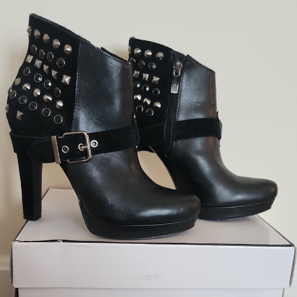 BCBGeneration Y2K Black Studded Heeled Boots